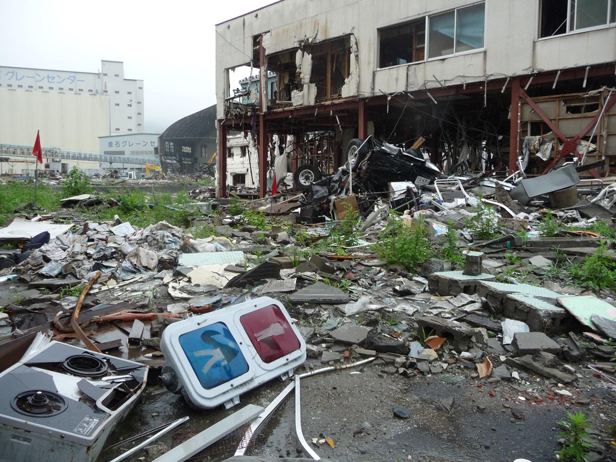 釜石市の津波被害状況