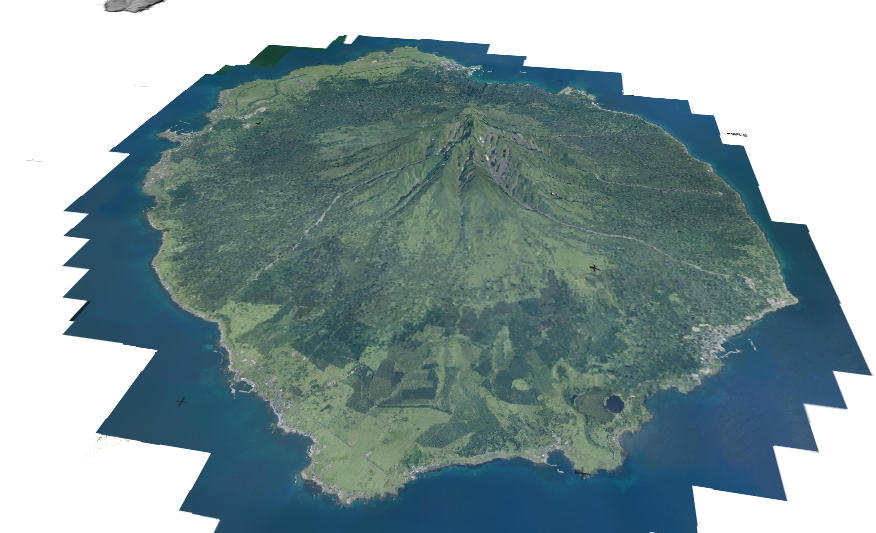 利尻火山の3D画像