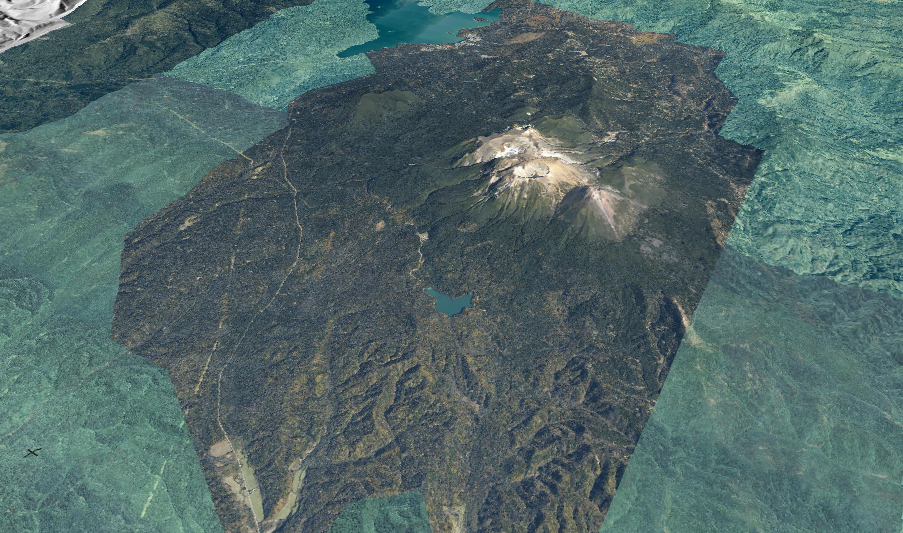 雌阿寒岳の3D画像