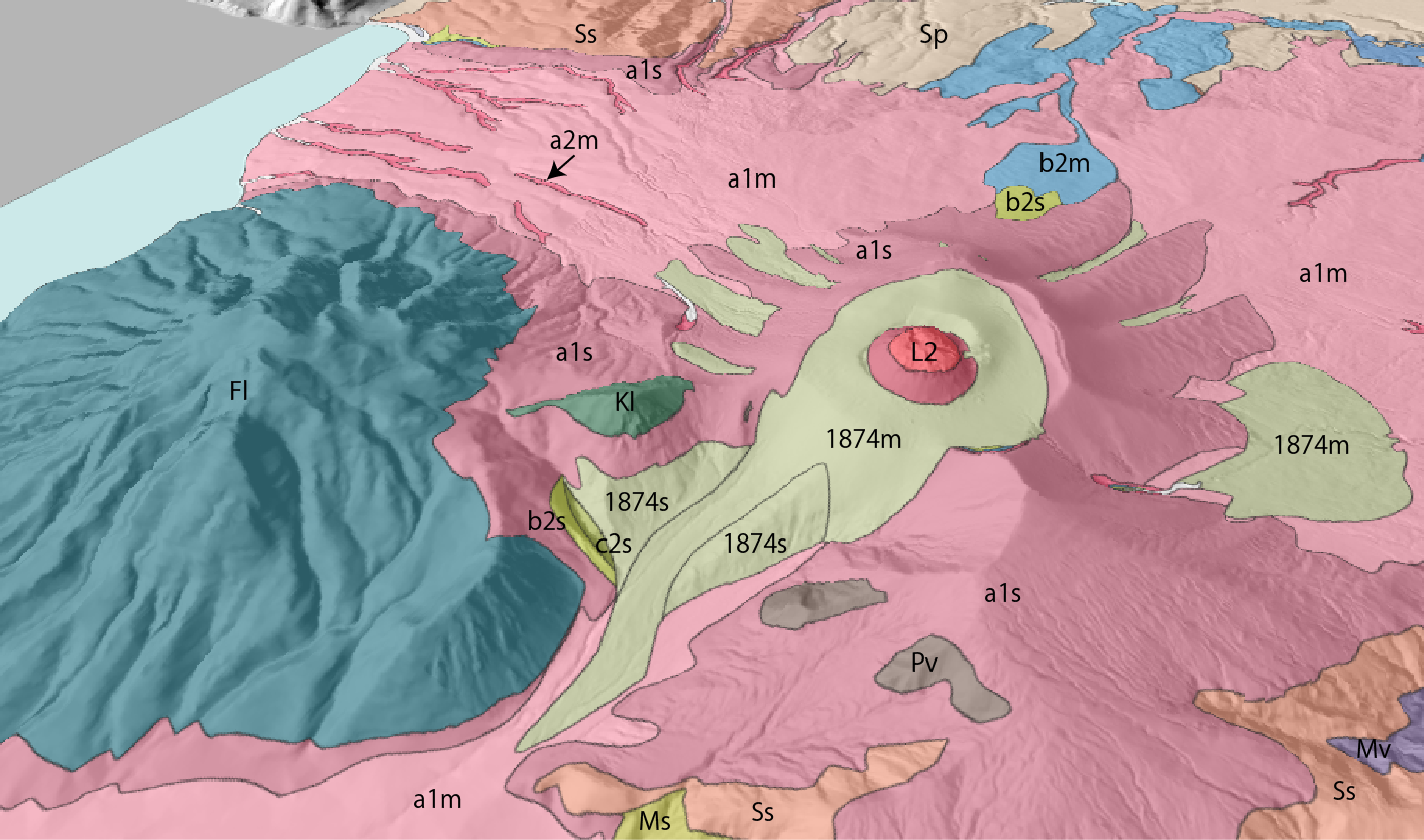 樽前山の3D地質図