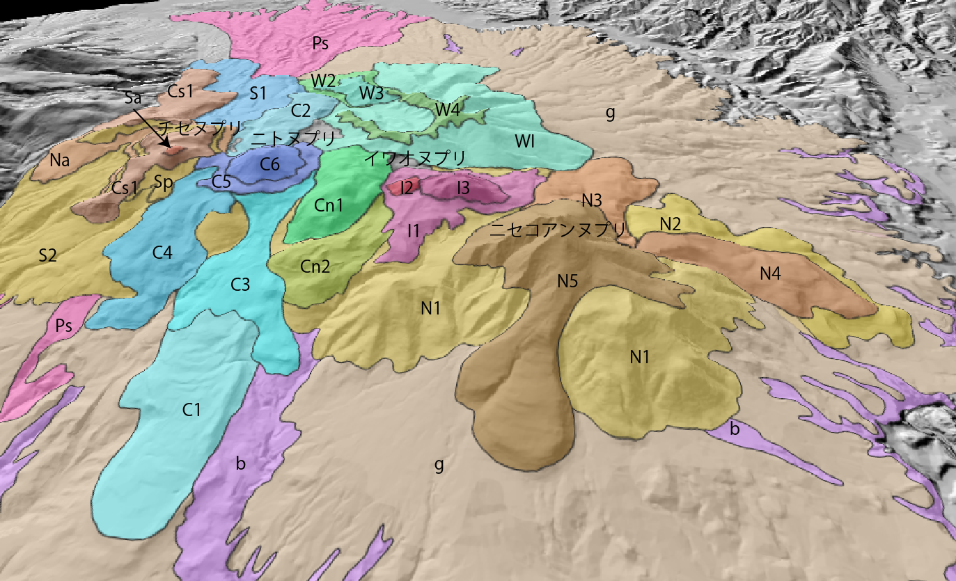 ニセコ火山群の3D地質図