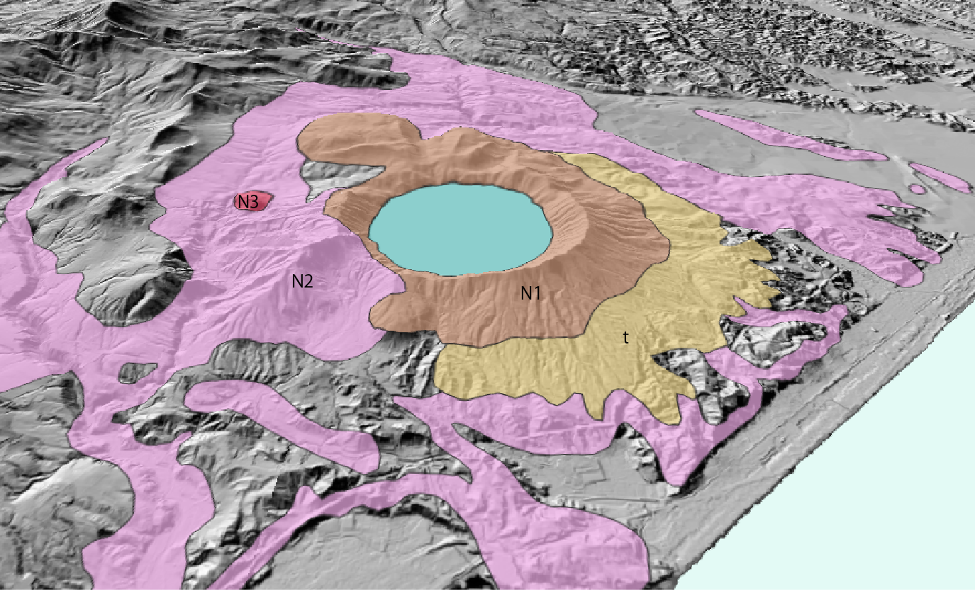 倶多楽火山3D地質図