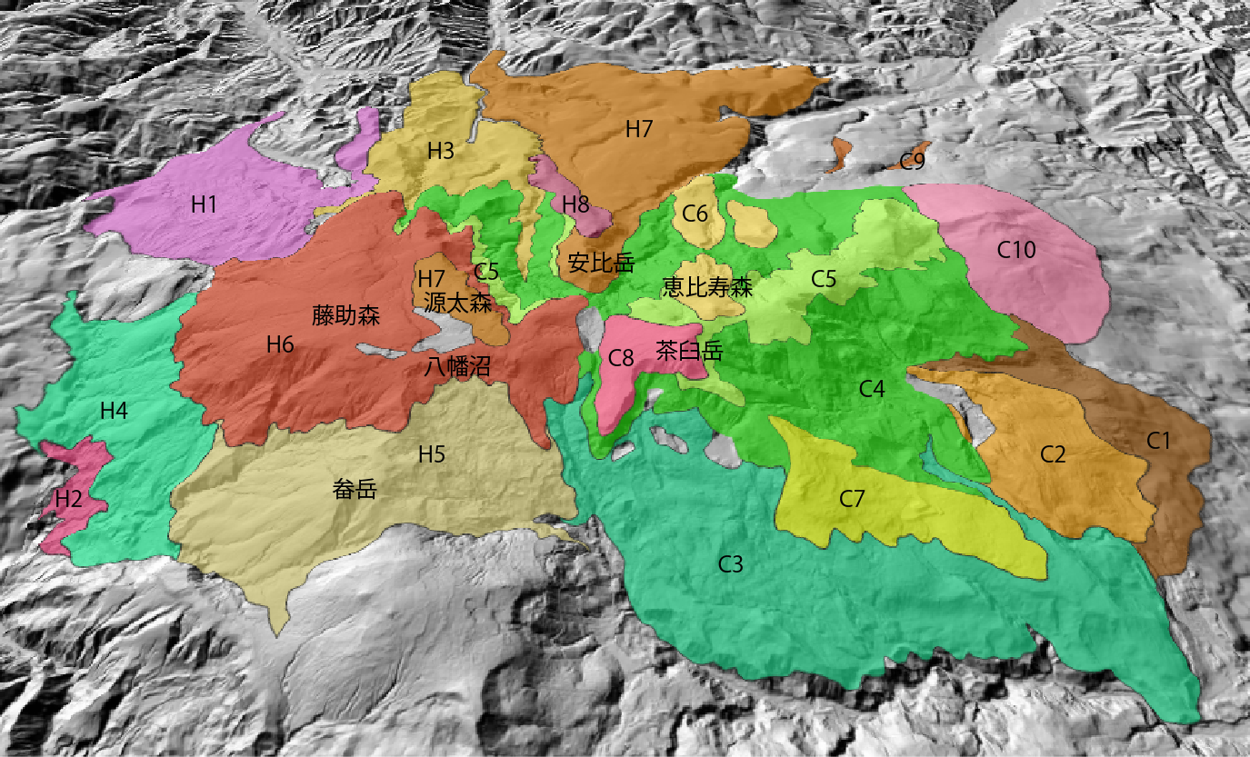 八幡平の3D地質図