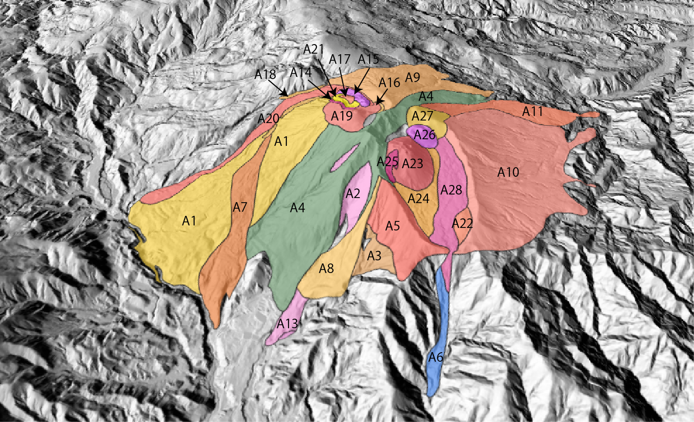 秋田駒ヶ岳の3D地質図