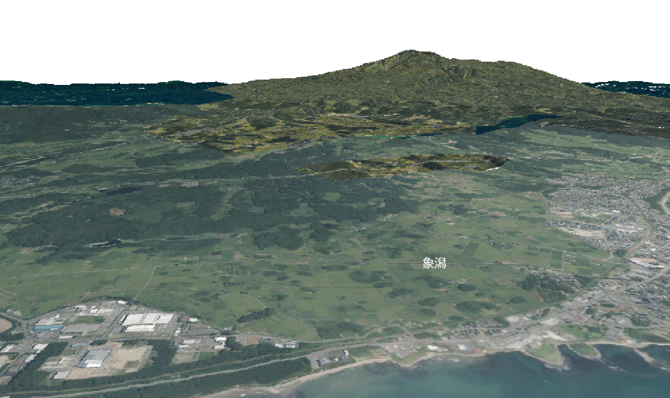鳥海山の3D画像