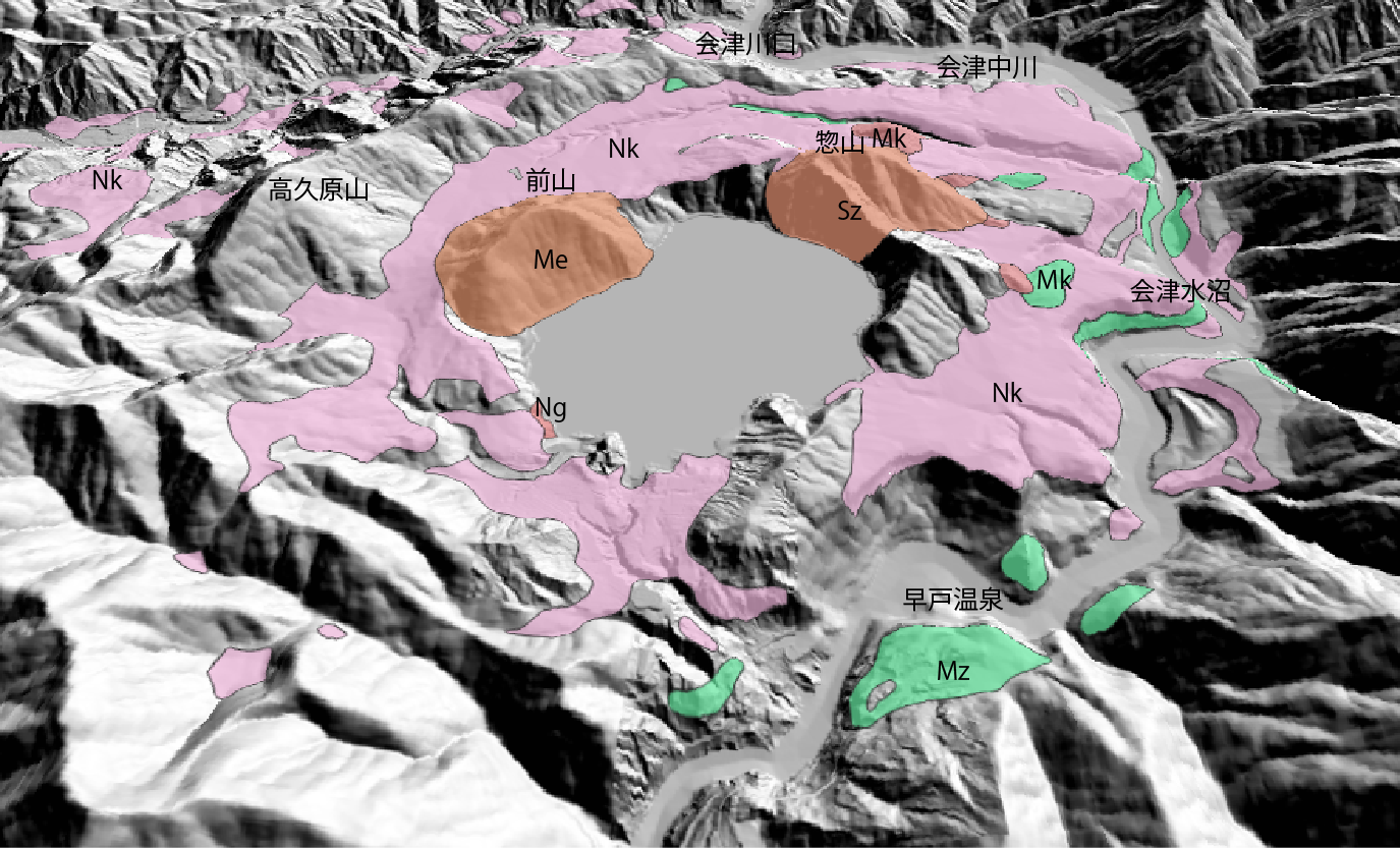 沼沢の3D地質図