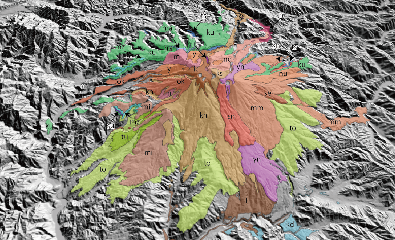 御嶽山の3D地質図