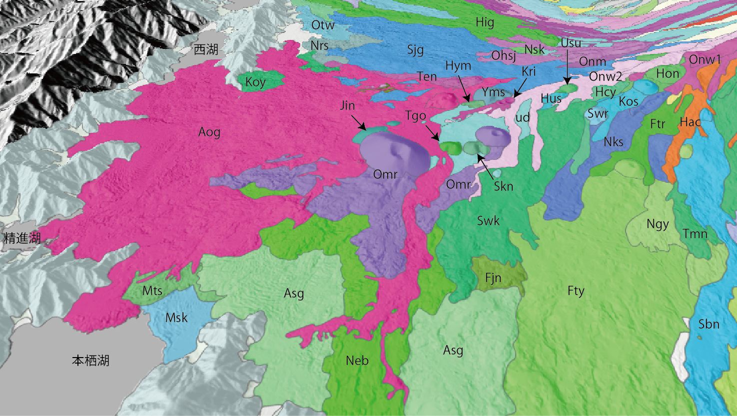 富士山の3D地質図