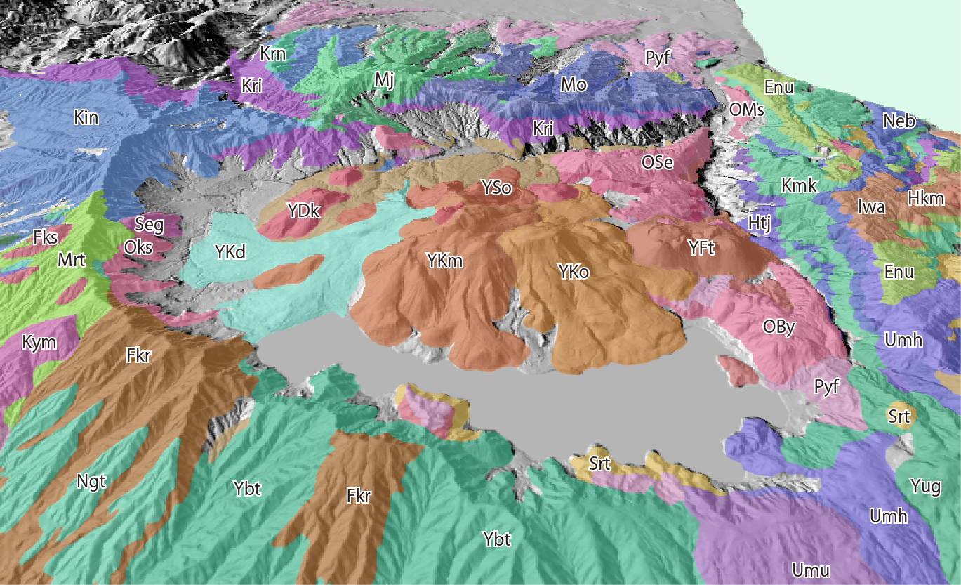 箱根山の3D地質図