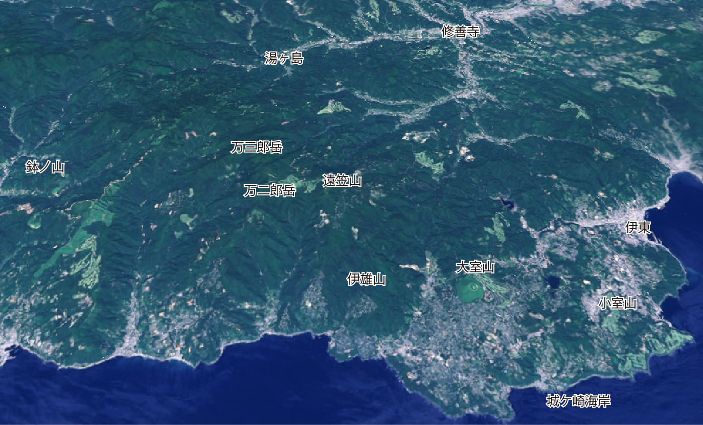 伊豆東部火山群の3D画像