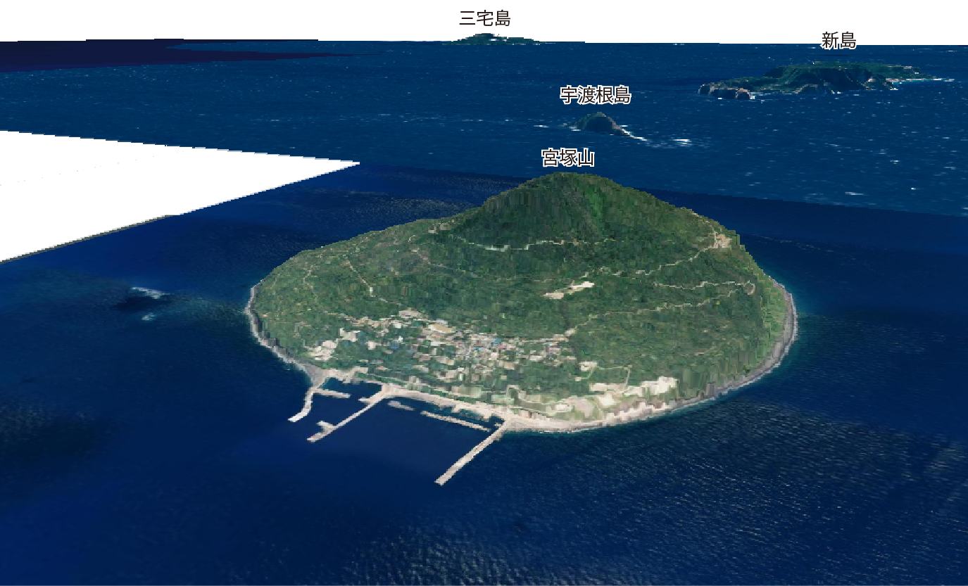 利島の3D画像