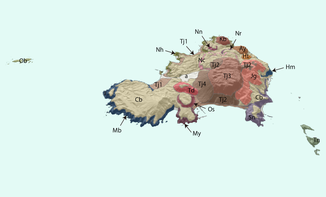 神津島の3D地質図