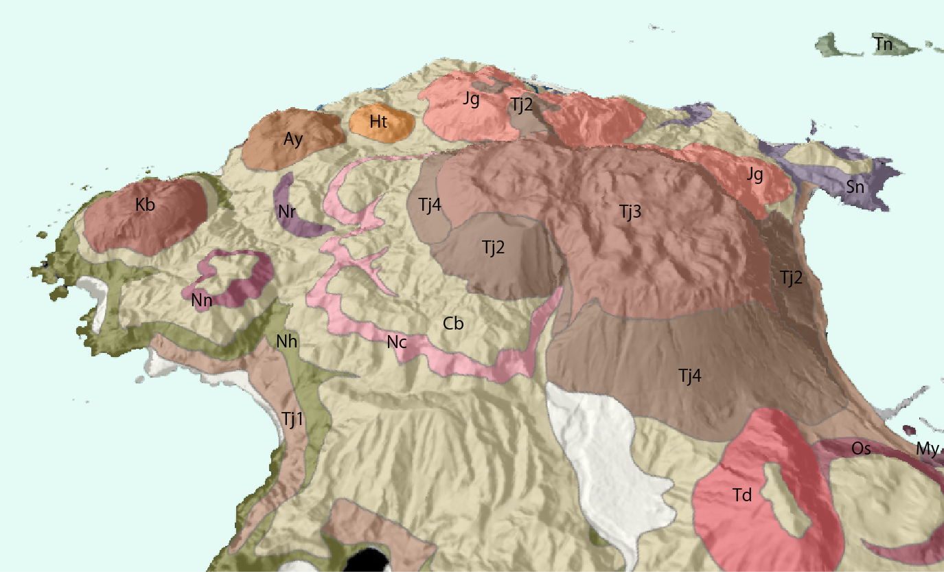 神津島の3D地質図