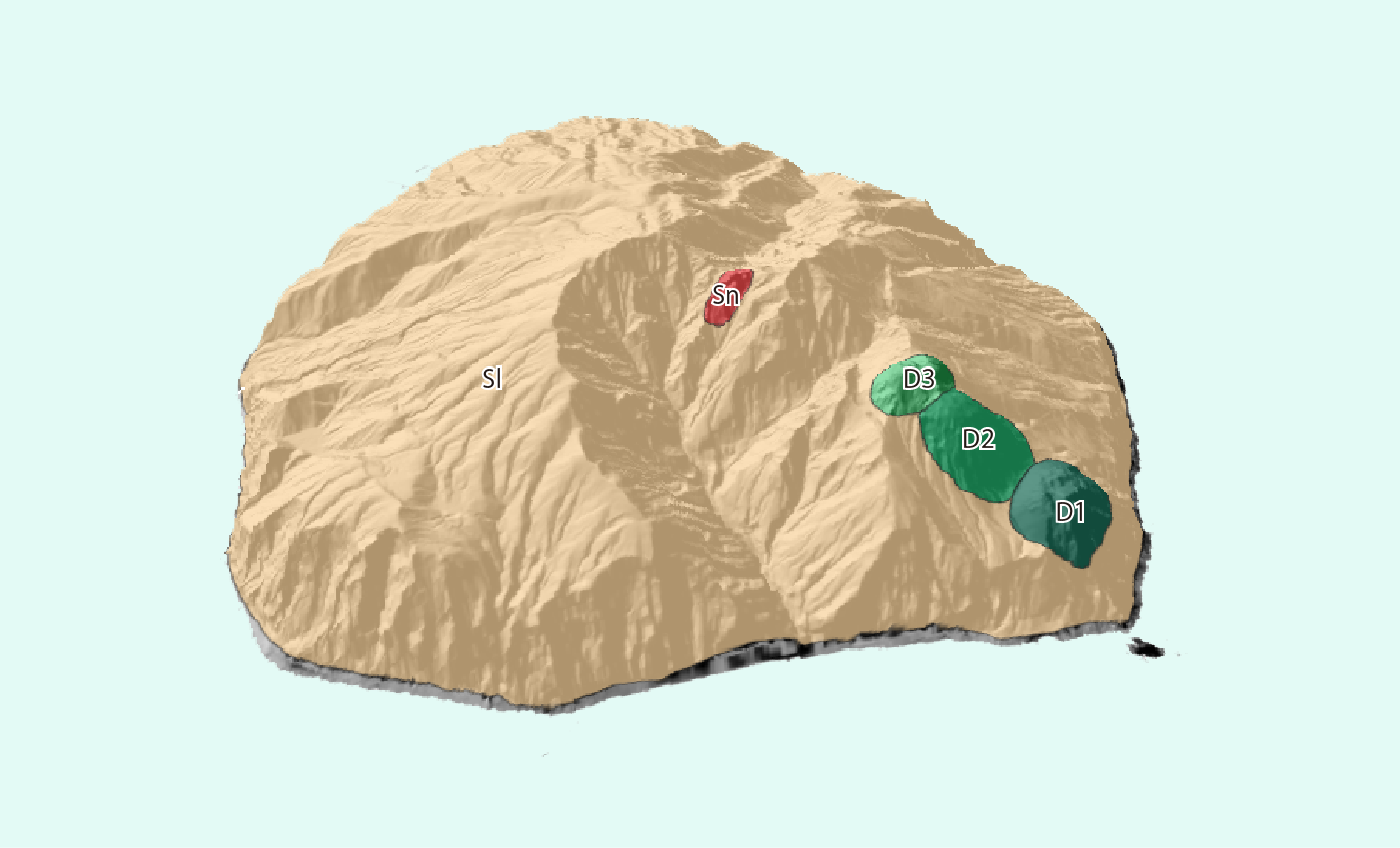 御蔵島の3D地質図