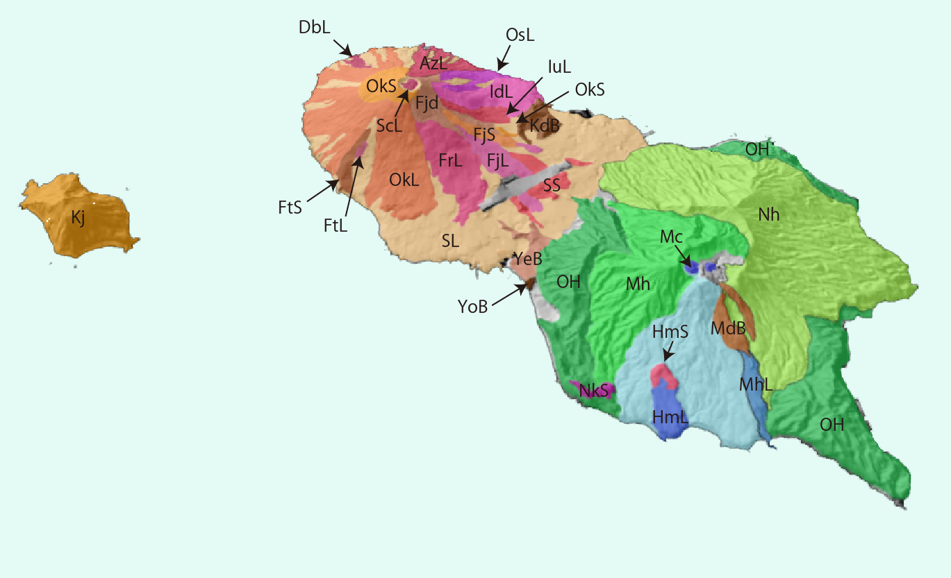 八丈島の3D地質図