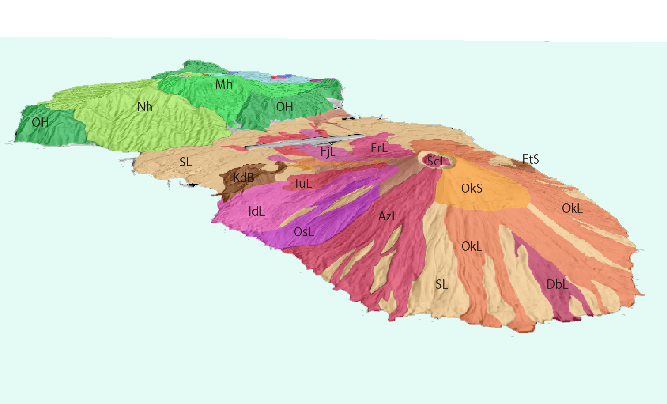八丈島の3D地質図