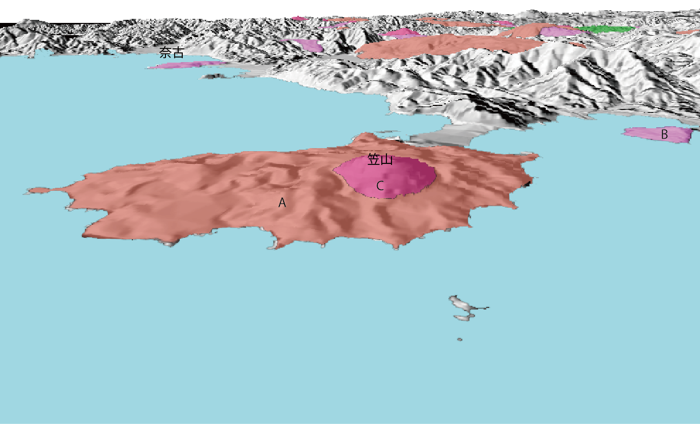 阿武火山群の3D地質図