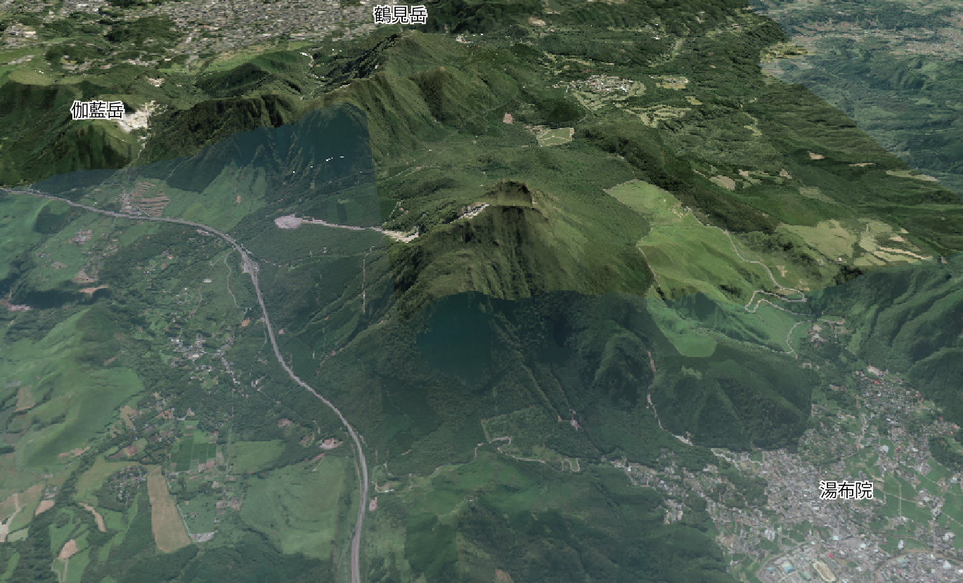 由布岳の3D画像